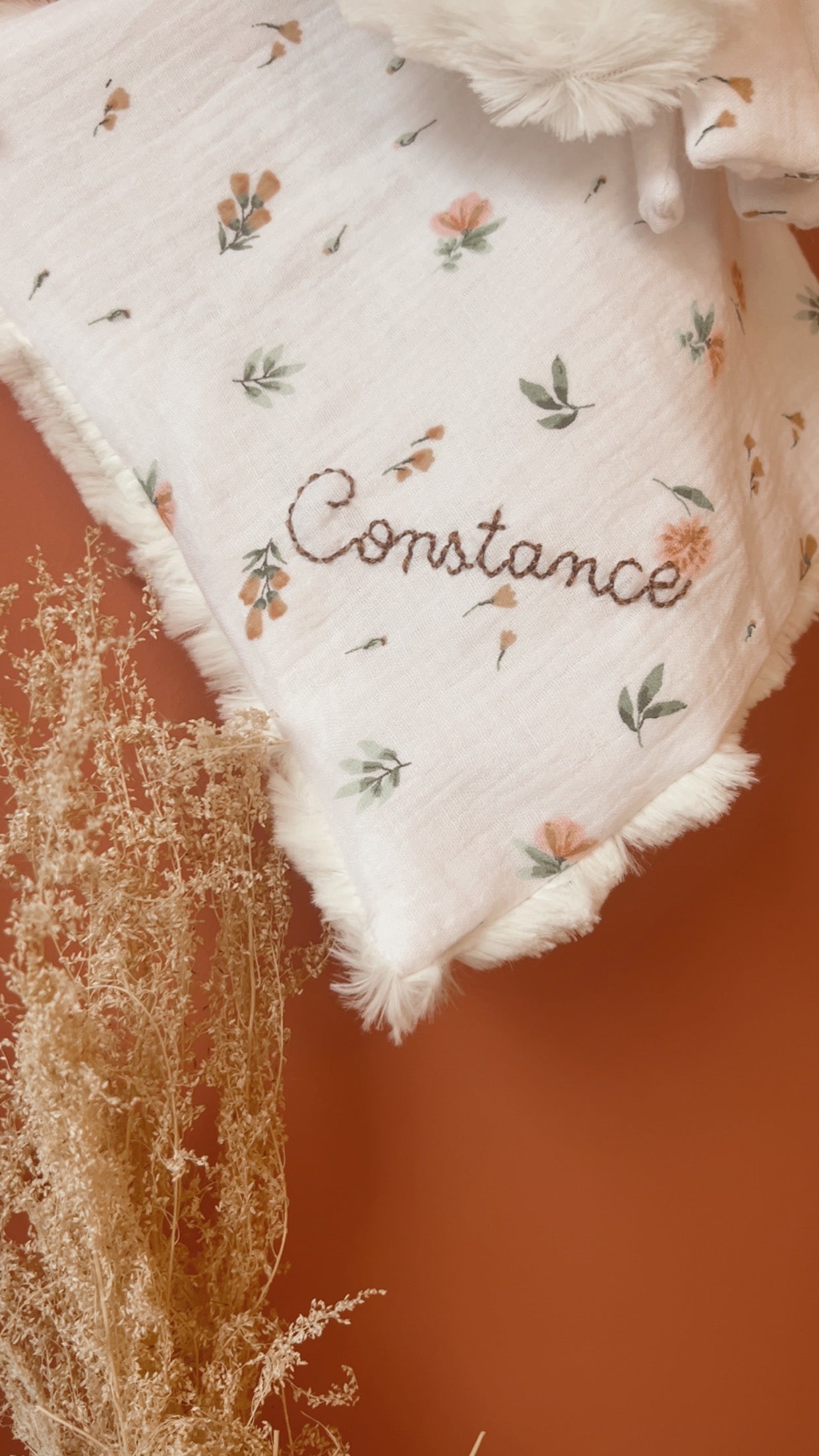 Doudou lange / doudou couverture fourrure - Flora