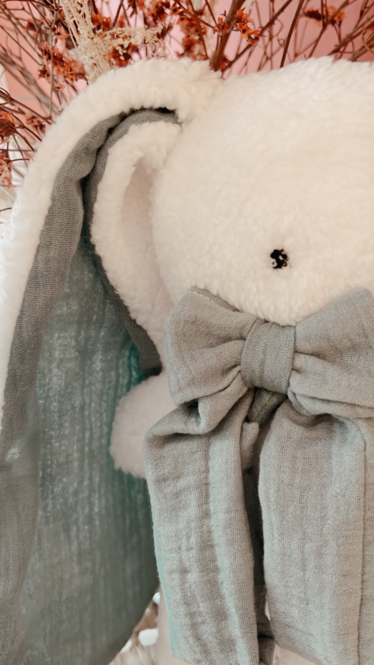 Doudou lapin / Peluche sherpa - Gaze de coton uni L atelier Oz et fee