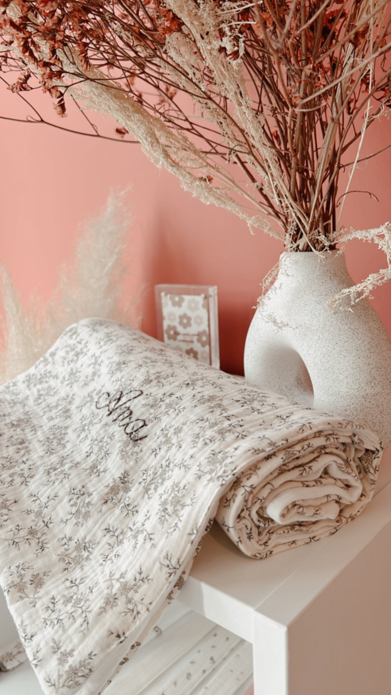 Lange - Maxi lange / ma couverture d'été écru fleuris L atelier Oz et fee