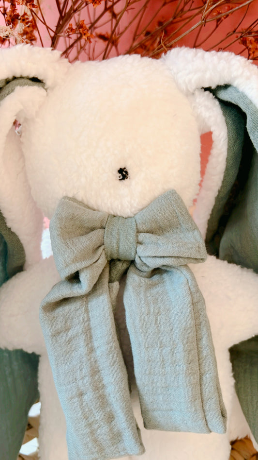 Doudou lapin / Peluche sherpa - Gaze de coton uni L atelier Oz et fee