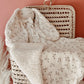 Doudou lapin lange en Sherpa ivoire et gaze Simone L atelier Oz et fee