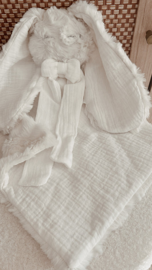 Doudou lange Blanc cassé 25cm EN STOCK L atelier Oz et fee
