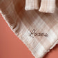 Doudou lapin lange en Sherpa ivoire - Vichy Nude & beige