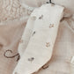 Doudou plat renard en fausse fourrure écru et gaze de coton uni certifié Oeko-tex