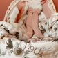 Doudou lange / doudou couverture  fourrure - Grandes fleurs roses.
