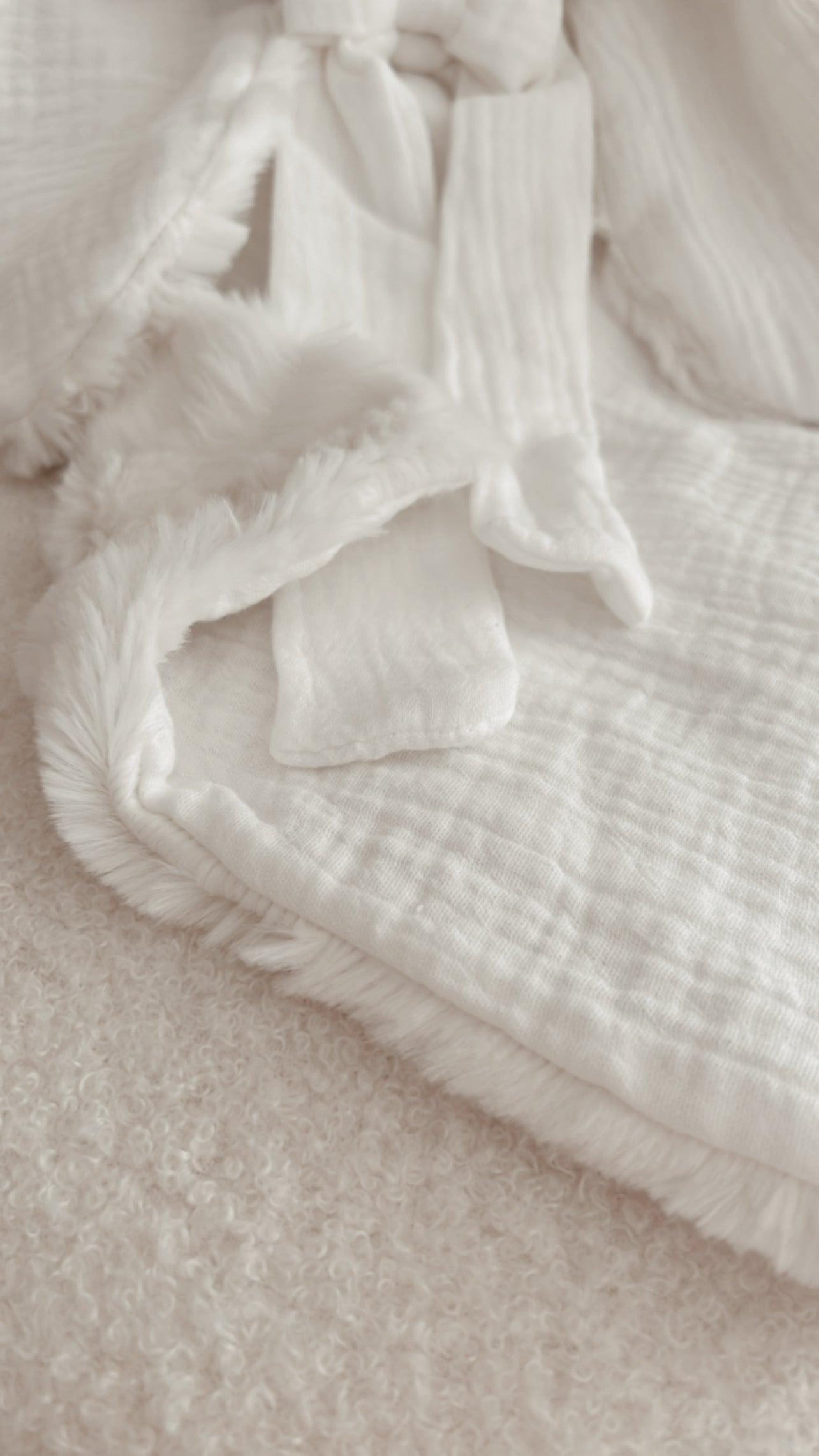 Doudou lange Blanc cassé 25cm EN STOCK L atelier Oz et fee
