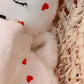 Doudou plat renard en Sherpa lait et gaze de coton à motifs. L atelier Oz et fee