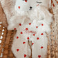 Doudou plat renard en fausse fourrure - Petits cœurs - L atelier Oz et fee