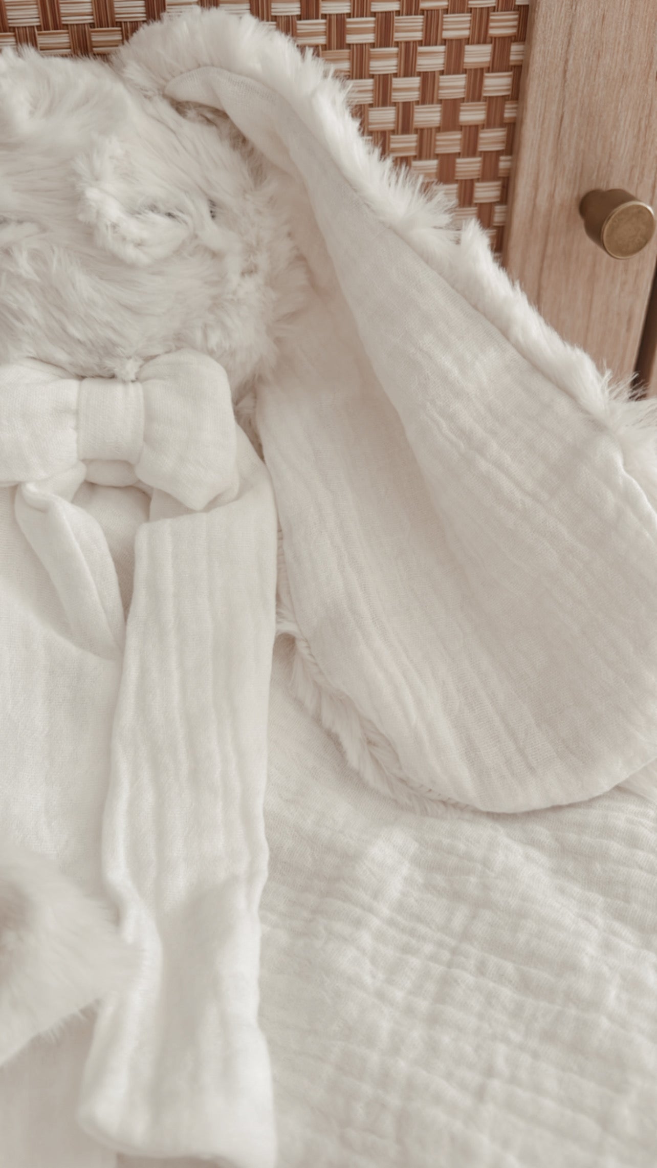 Doudou lange Blanc cassé 25cm EN STOCK L atelier Oz et fee
