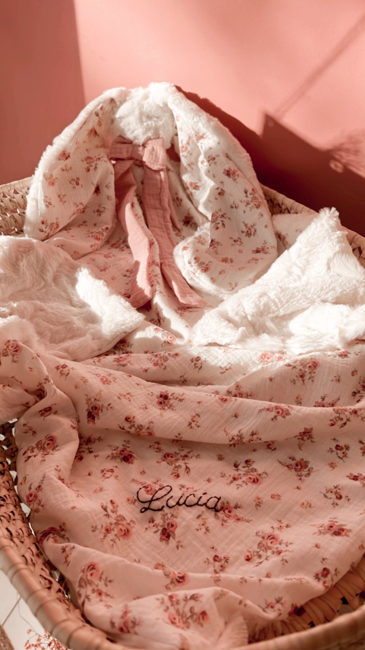 Doudou lange / doudou couverture lapin NINA L atelier Oz et fee