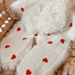 Doudou plat renard en fausse fourrure - Petits cœurs - L atelier Oz et fee