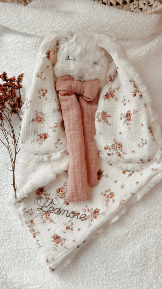 Doudou lange / doudou couverture lapin NINA