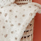 Doudou lapin lange en Sherpa ivoire et double gaze de coton Caramel L atelier Oz et fee