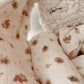 Doudou lapin lange en Sherpa ivoire et double gaze de coton Caramel L atelier Oz et fee