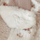 Doudou plat renard en fausse fourrure écru et gaze de coton à motifs certifié Oeko-tex