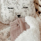 Doudou plat renard en Sherpa lait et gaze de coton à motifs. L atelier Oz et fee