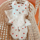 Doudou plat renard en fausse fourrure - Petits cœurs - L atelier Oz et fee