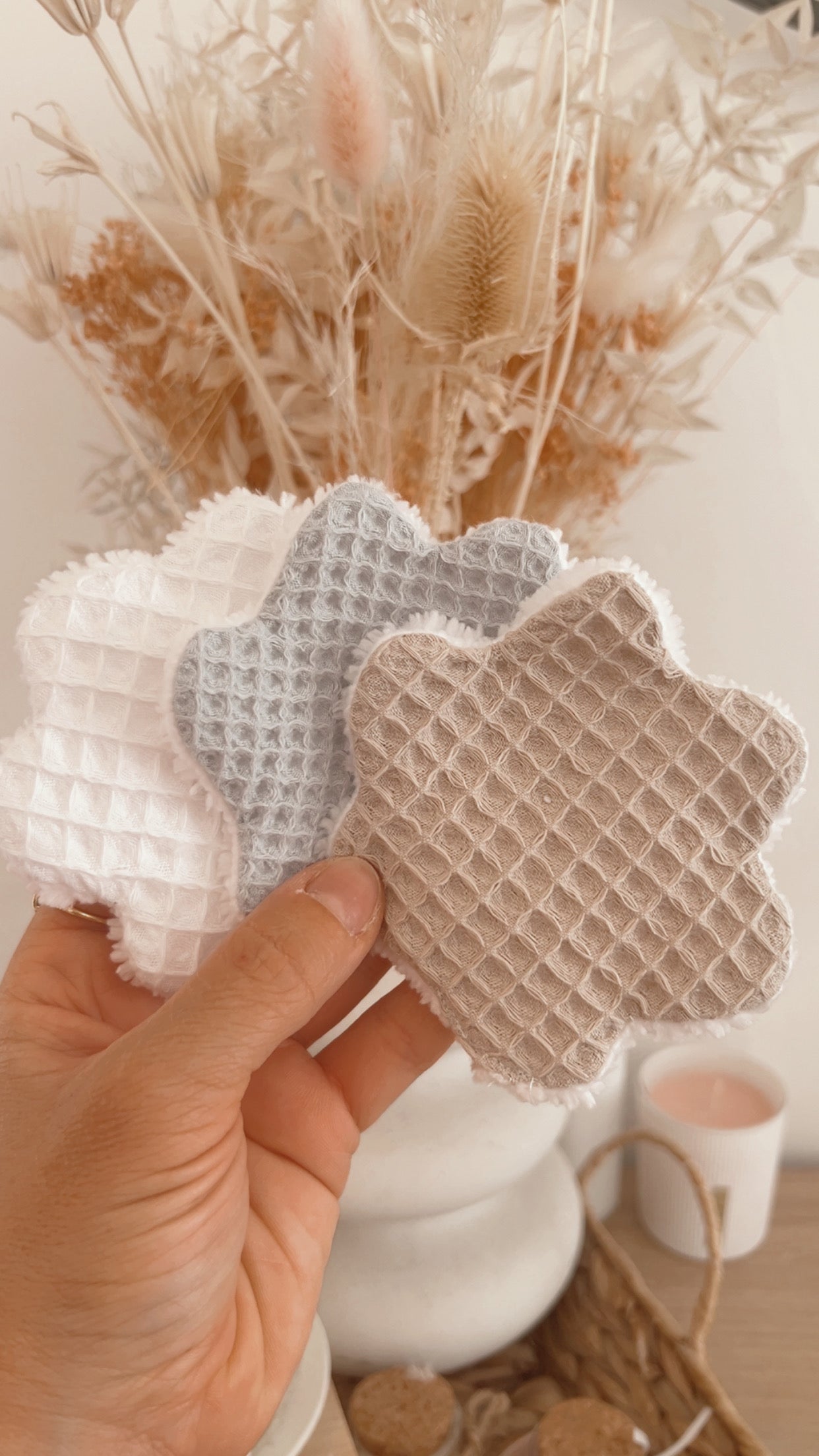 Lingettes lavables, cotons pour animaux en forme de pattes