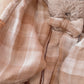 Doudou lapin lange en Fourrure taupe - Vichy Nude & beige