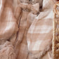 Doudou lapin lange en Fourrure taupe - Vichy Nude & beige