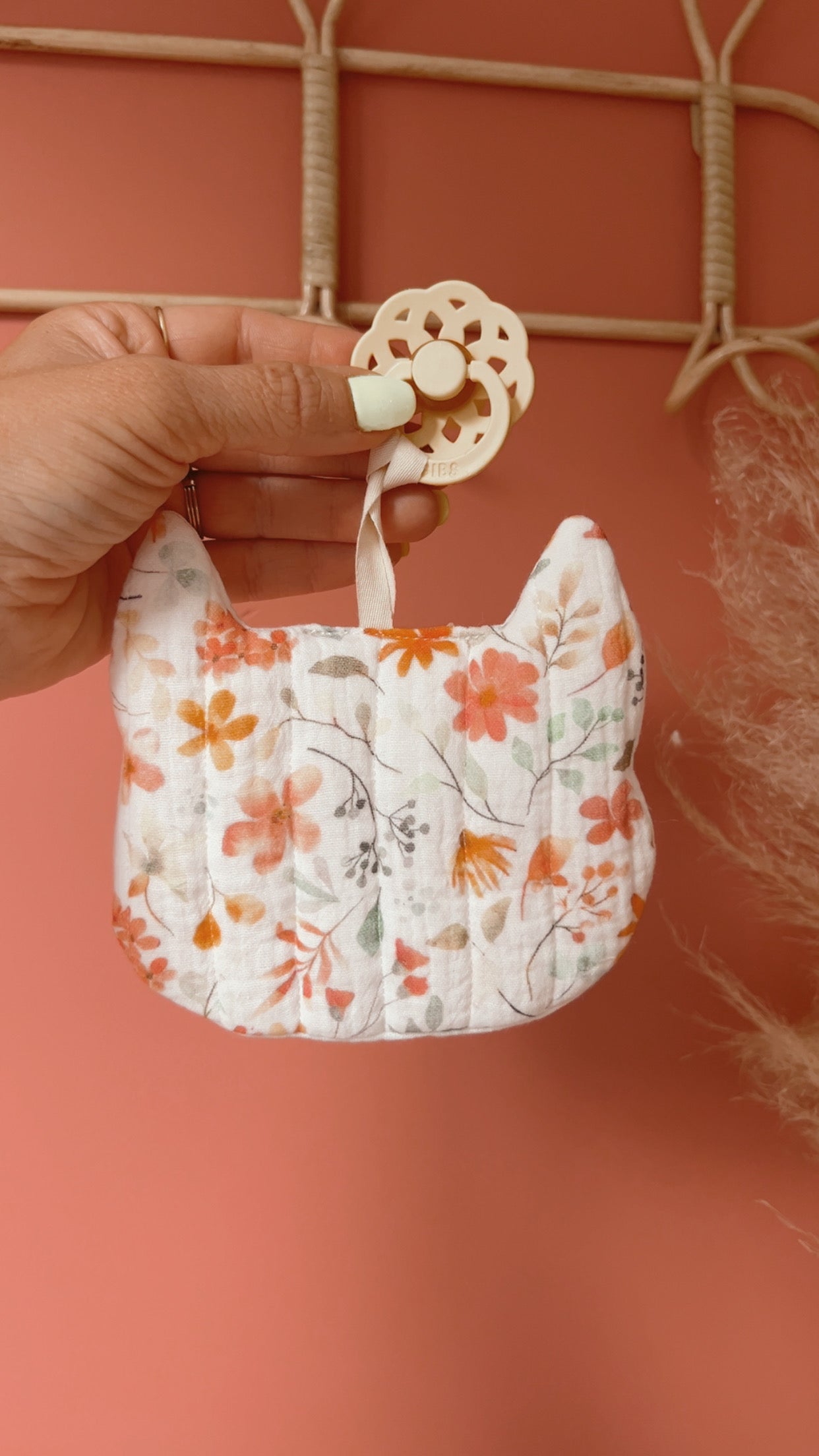 Attache tétine matelassé doudou renard