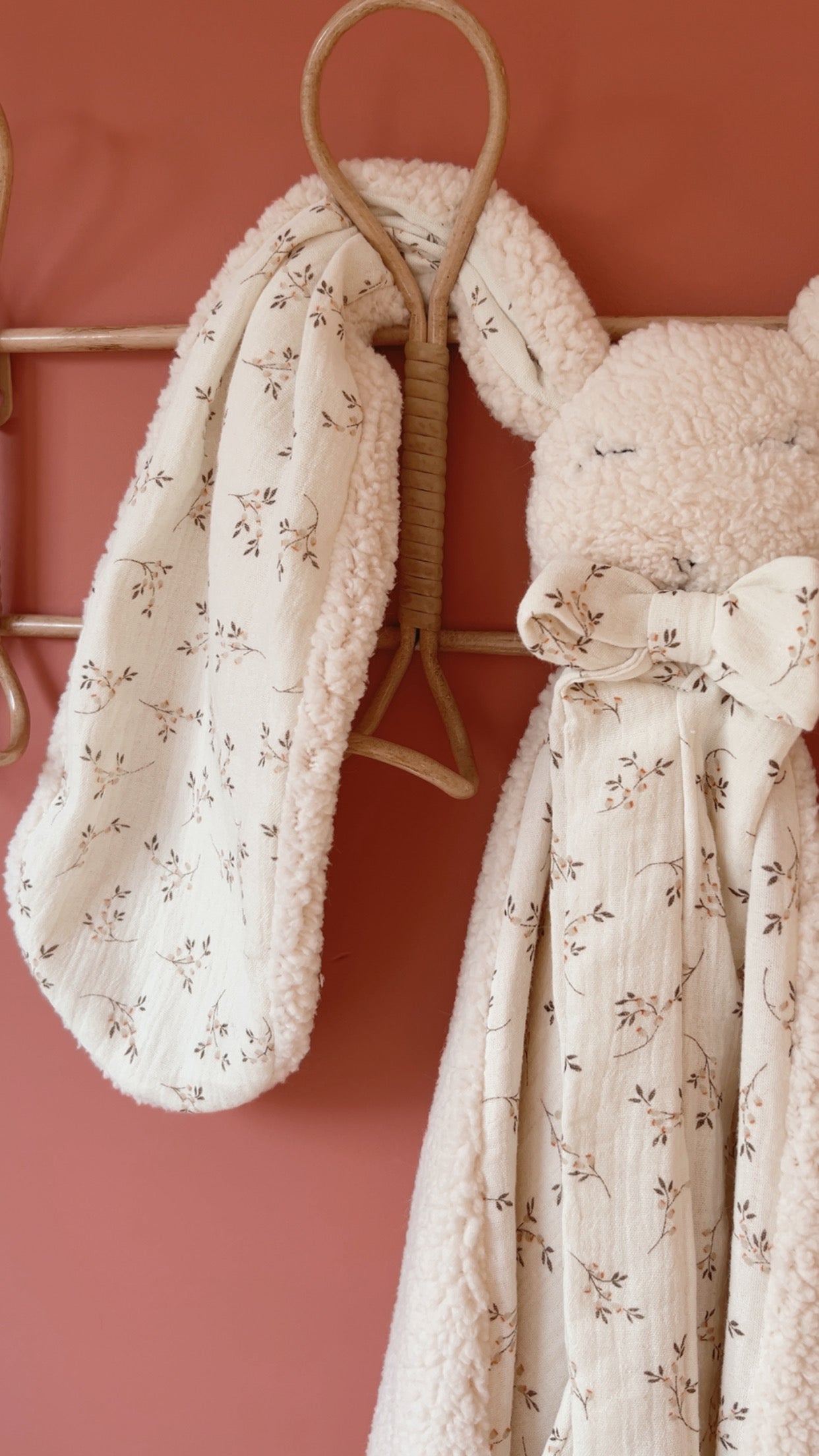 Doudou couverture lapin / Doudou lange XXL SIMONE et sherpa ivoire