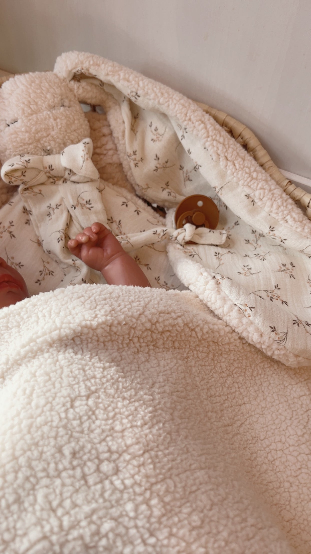 Doudou couverture lapin / Doudou lange XXL SIMONE et sherpa ivoire