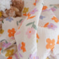 Doudou lange – Double gaze de coton aux couleurs d'été et fausse fourrure Extra douce