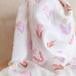 Doudou lange – Double gaze de coton aux couleurs d'été et fausse fourrure Extra douce