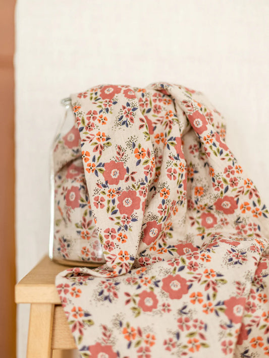 Couverture CRÈME : ROSE FLORAL sherpa blanche ou ivoire, doux, cadeau naissance, bébé, accessoire bébé, cosy, coton, réconfort, léger (Copie) (Copie) (Copie)