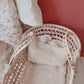 Doudou plat renard en fausse fourrure écru et gaze de coton à motifs certifié Oeko-tex