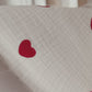 Couverture Love Sherpa ivoire - Grands coeurs rouges