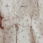 Doudou lapin / doudou couverture fourrure - Fleurs bleues